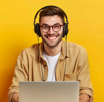 Student attending an online class